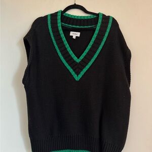 Pistola Black and Green Knit Vest